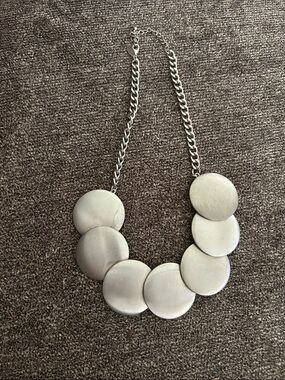 Silver Disc Statement Necklace - Women Jewelry